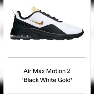 Nike Air Max Motion 2 Blk WHT Gld size 10.5